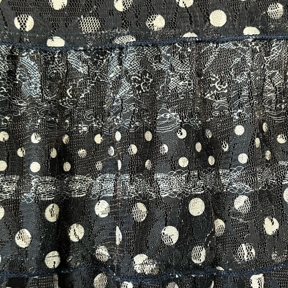 Y2K Navy Polka Dot Maxi Skirt – Grunge Boho Festival Style - Picture 7 of 7